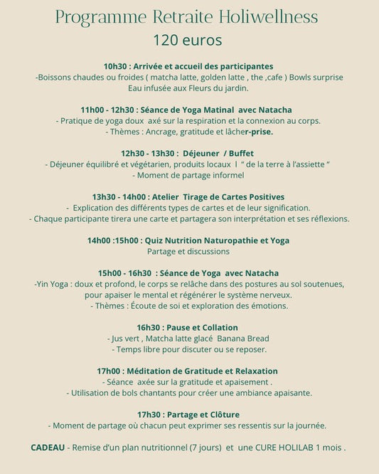 Retraite HOLIWELLNESS Yoga Nutrition